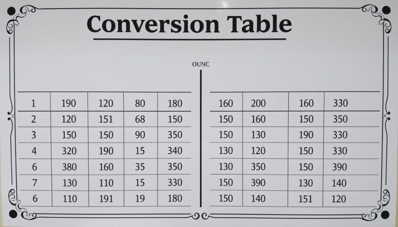 Conversion table